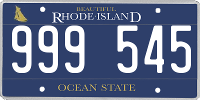 RI license plate 999545