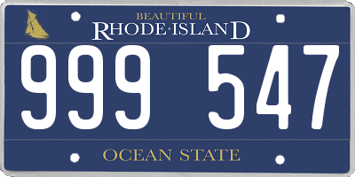 RI license plate 999547