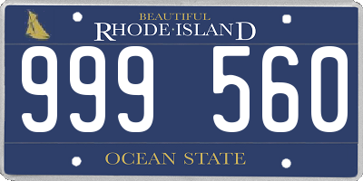 RI license plate 999560