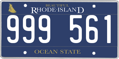 RI license plate 999561