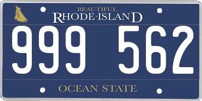 RI license plate 999562