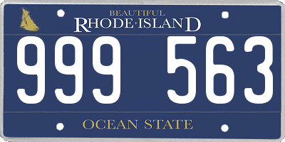 RI license plate 999563