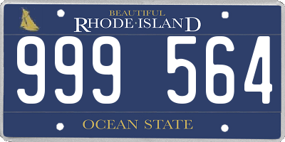 RI license plate 999564