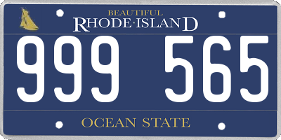 RI license plate 999565