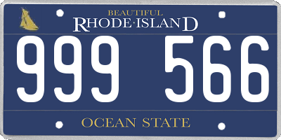 RI license plate 999566