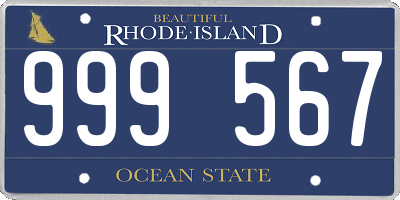 RI license plate 999567