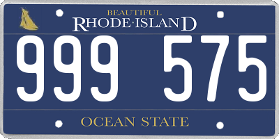 RI license plate 999575