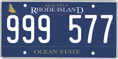 RI license plate 999577