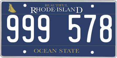 RI license plate 999578