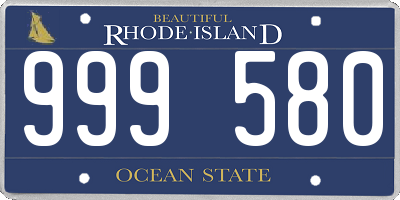 RI license plate 999580