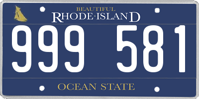 RI license plate 999581