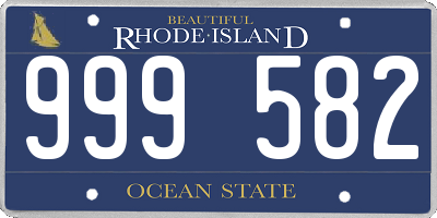 RI license plate 999582