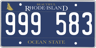 RI license plate 999583