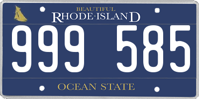 RI license plate 999585