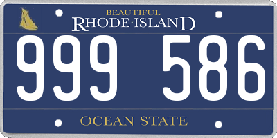 RI license plate 999586