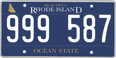 RI license plate 999587