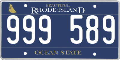 RI license plate 999589