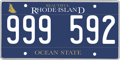 RI license plate 999592