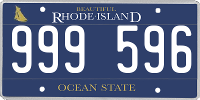 RI license plate 999596