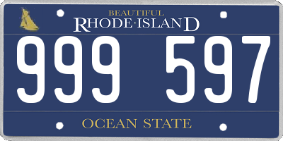 RI license plate 999597