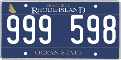 RI license plate 999598