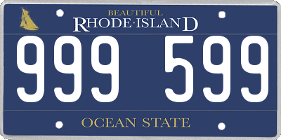 RI license plate 999599