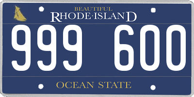 RI license plate 999600