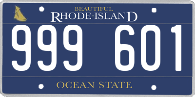 RI license plate 999601