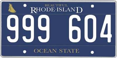 RI license plate 999604