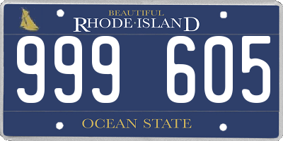 RI license plate 999605