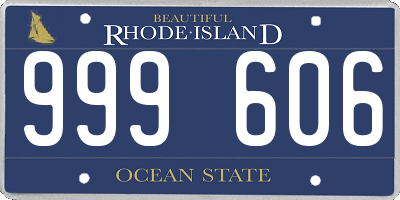 RI license plate 999606