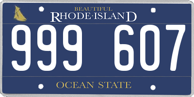 RI license plate 999607