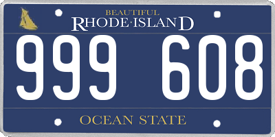 RI license plate 999608