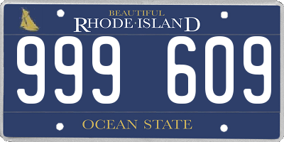 RI license plate 999609