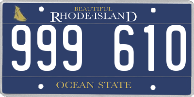 RI license plate 999610