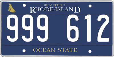 RI license plate 999612