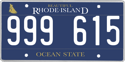 RI license plate 999615