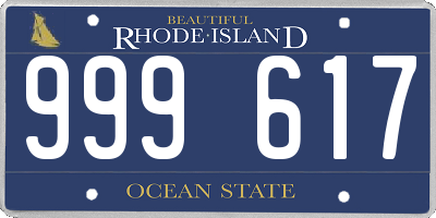 RI license plate 999617