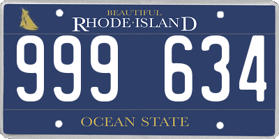 RI license plate 999634