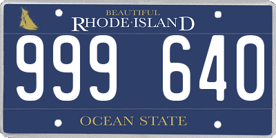 RI license plate 999640