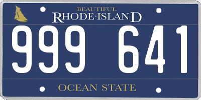 RI license plate 999641