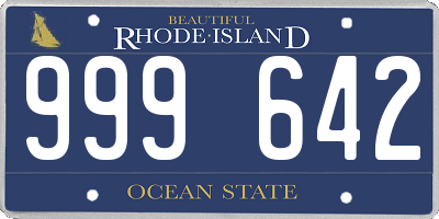 RI license plate 999642