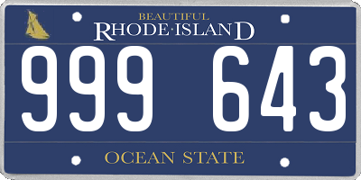 RI license plate 999643