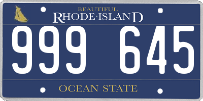 RI license plate 999645