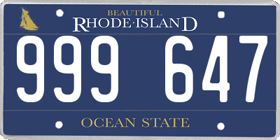 RI license plate 999647