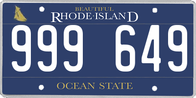 RI license plate 999649