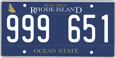 RI license plate 999651