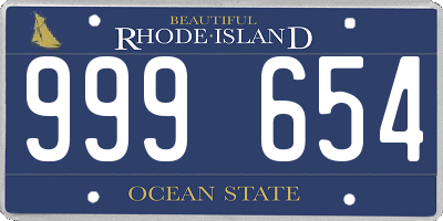 RI license plate 999654