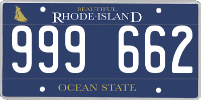 RI license plate 999662