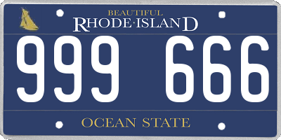 RI license plate 999666